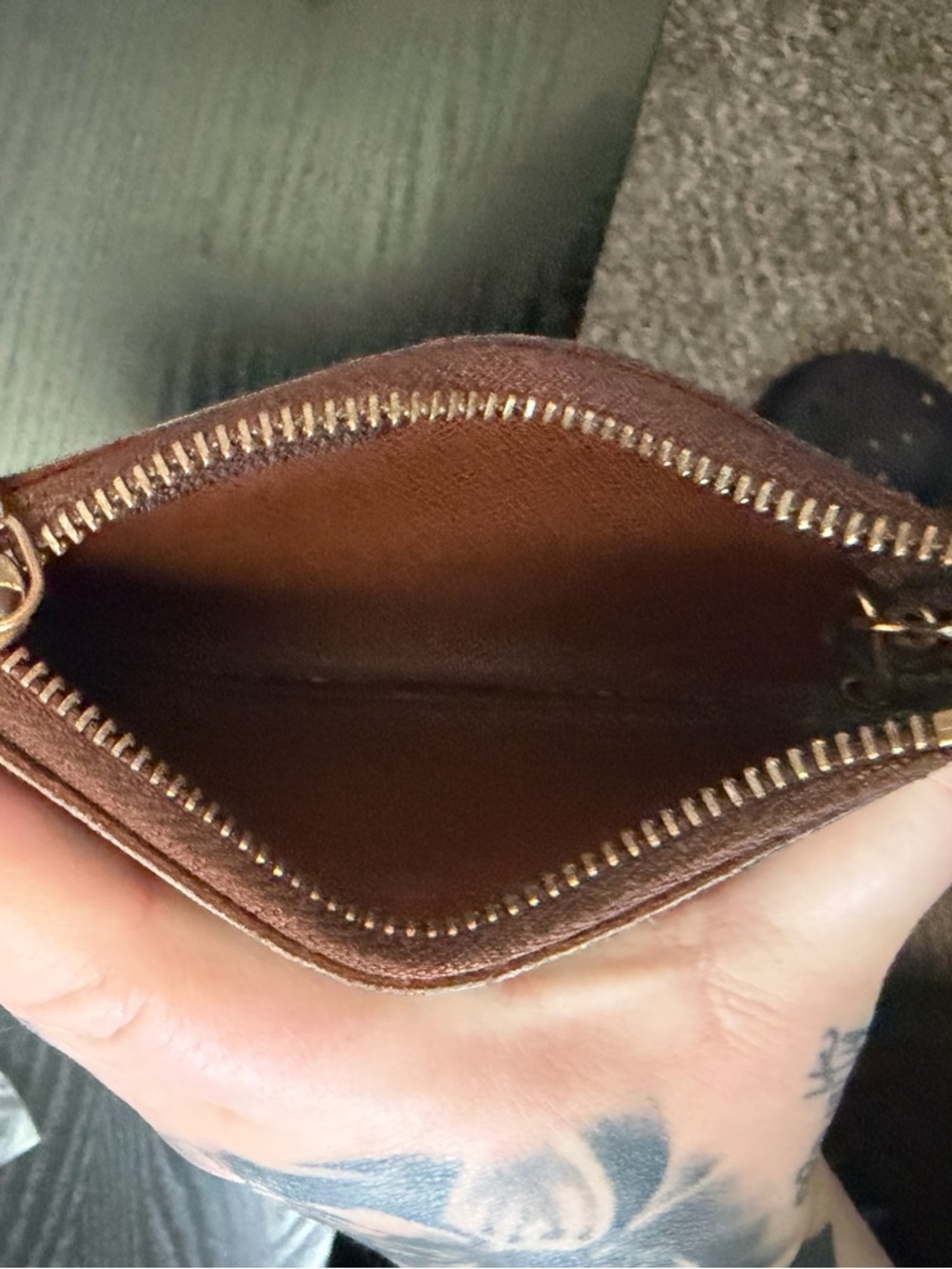 Louis Vuitton Monogram Key Pouch in Brown and Tan - Picture 7 of 9